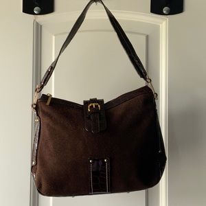 Petusco Suede Brown Leather Handbag